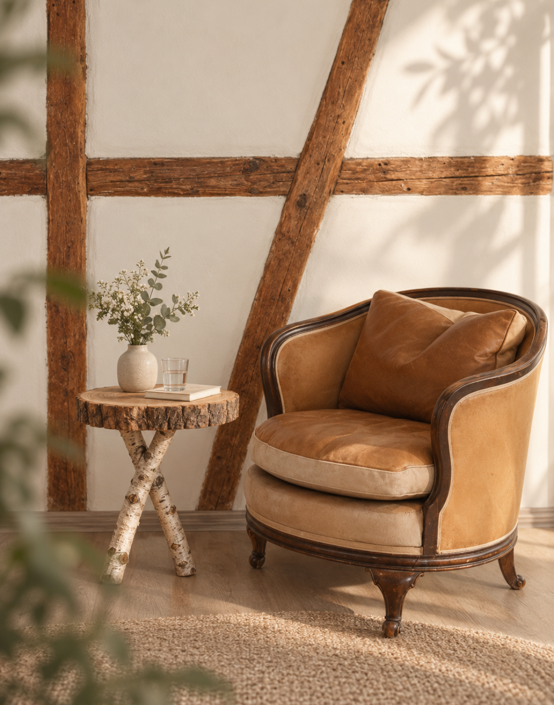 Sessel mit Beistelltisch im Praxisraum
